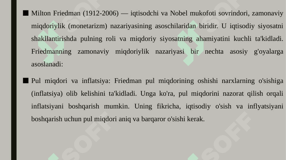 M.Fridmenning zamonaviy miqdoriylik nazariyasi 3