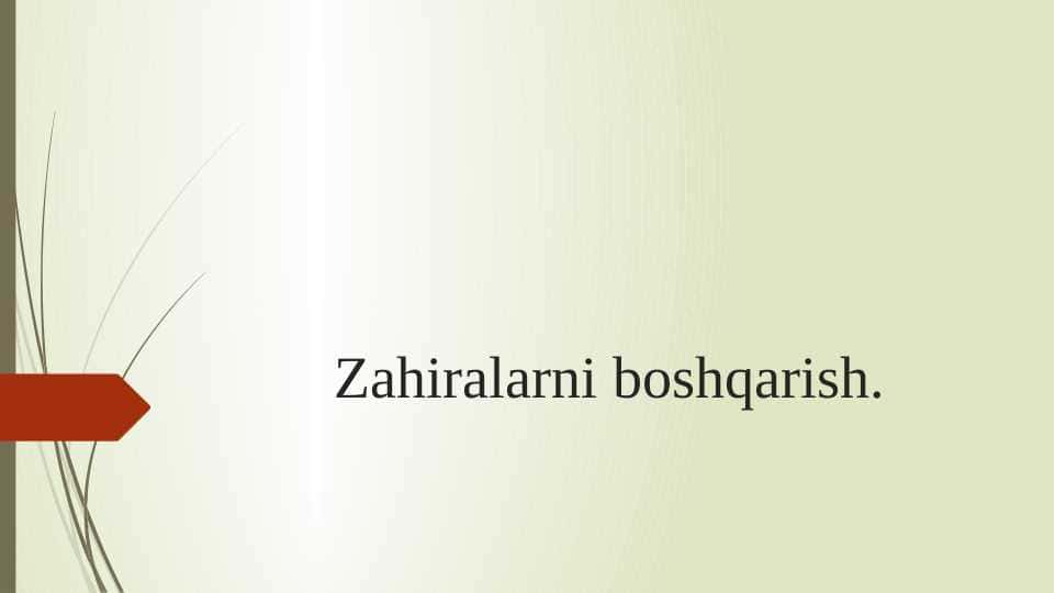 Zаhirаlаrni bоshqаrish. 1