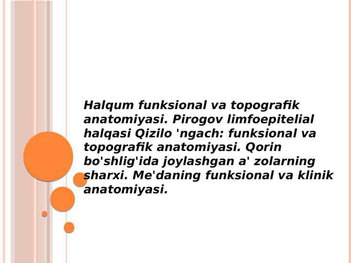 Halqum funksional va
topografik anatomiyasi 1