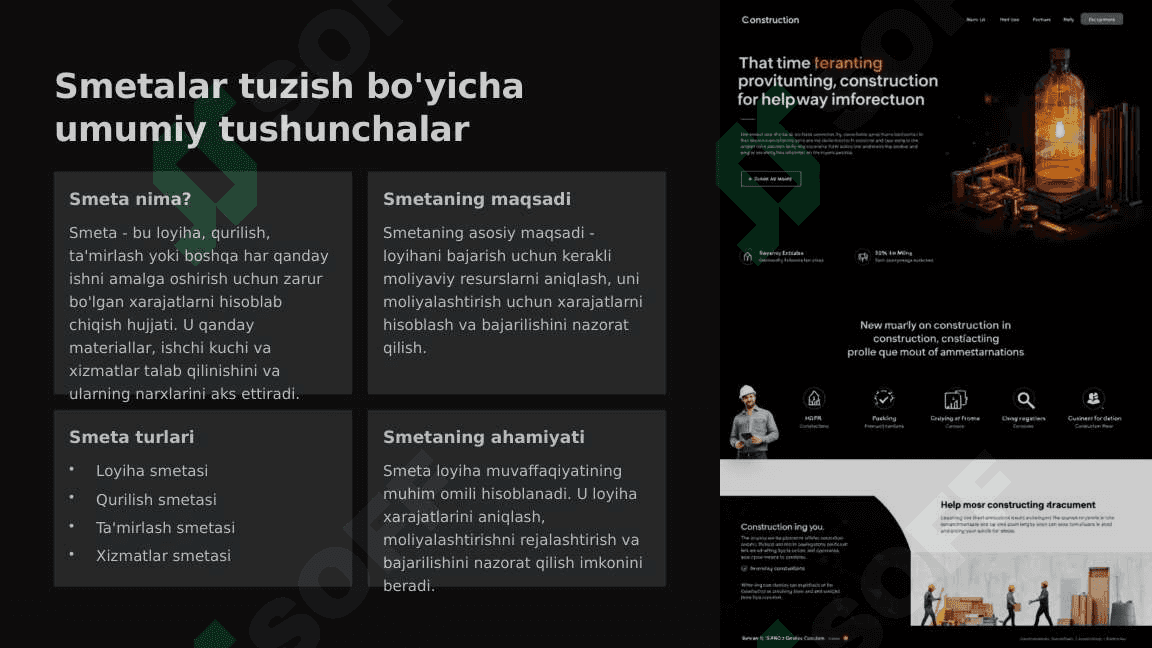 Smetalarni umumlashtirish, bajarilishini nazorat qilish va uni boshqarish 3