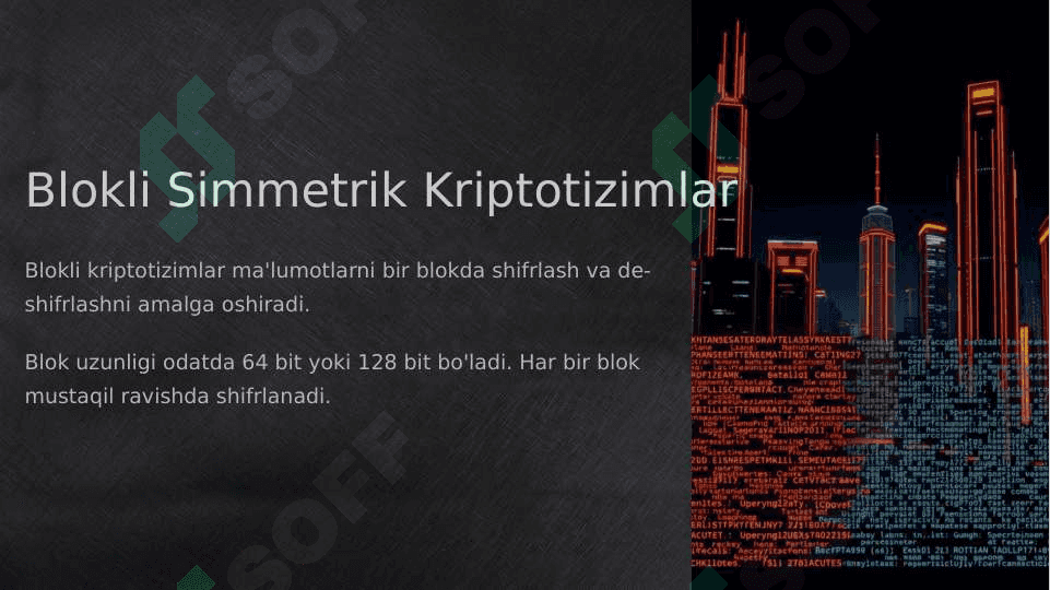 Mavzu:Simmetrik kriptotizimlar tahlili (Blokli va oqimli) 5