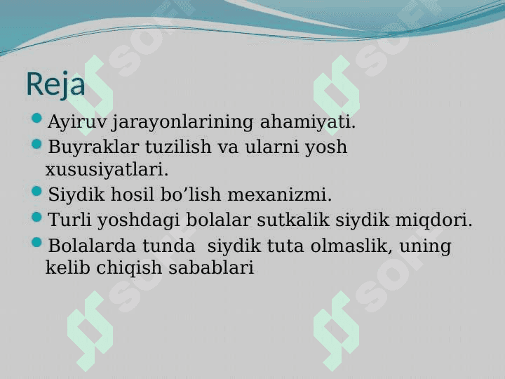 Ayiruv tizimining yosh xususiyatlari va gigiyenasi 2