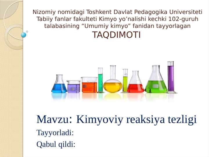 Kimyoviy reaksiya tezligi