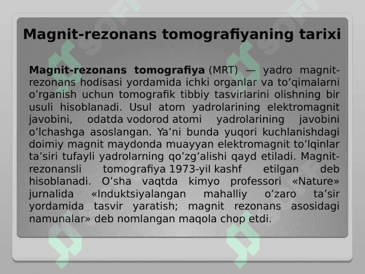 MAGNIT-REZONANS TOMOGRAFIYANING FIZIK ASOSLARI 3