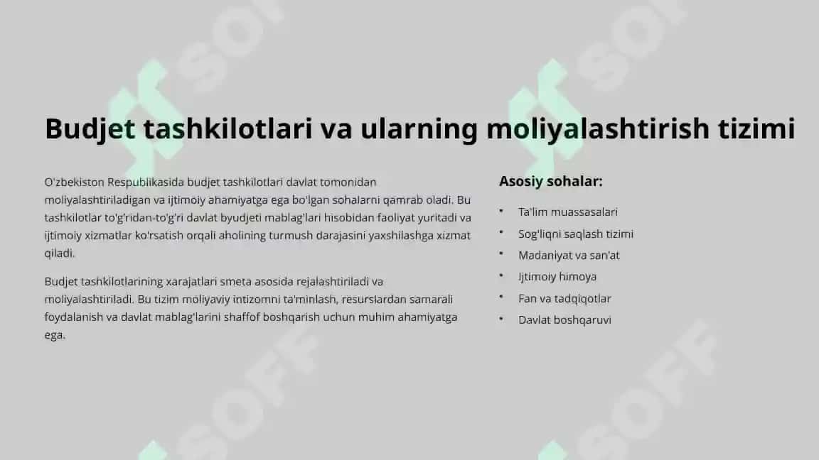 Budjet tashkilotlarida smetalar tarkibi va ularni shakllantirishning xususiyatlari 2
