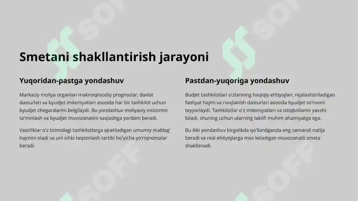 Budjet tashkilotlarida smetalar tarkibi va ularni shakllantirishning xususiyatlari 7
