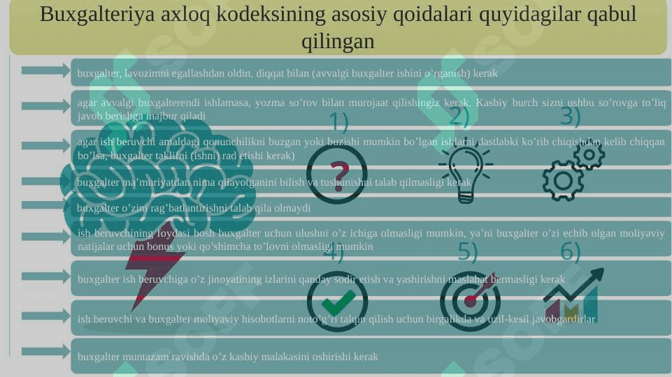 Auditorning kasb etikasi, Auditorga qo‘yiladigan talablar 8