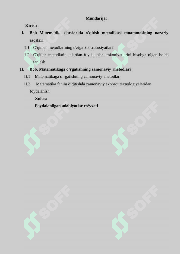 Matematikaga o’rgatishning zamonaviy  metodlari. 2