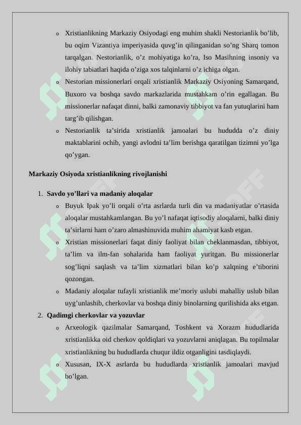 Xristianlar dini va uning Markaziy Osiyoga kirib kelishi 2
