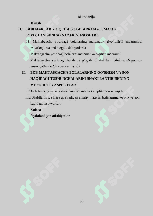 Maktabgacha  yoshdagi bolalarda elementar matematik tasavvurlarni shakllantirish metodikasi. 2