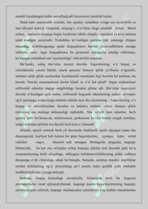 Tashabbuskorlik-qonun ijodkorligi, qonunlarni hayotga tatbiq qilish va huquqiy targ’ibotning muhim omili 24 4