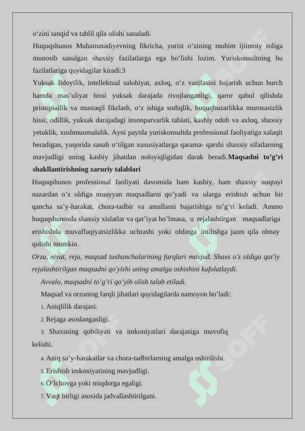 Maqsadni shakllantirishda Smarter texnologiyasi talablari. Maqsadga erishishda 3