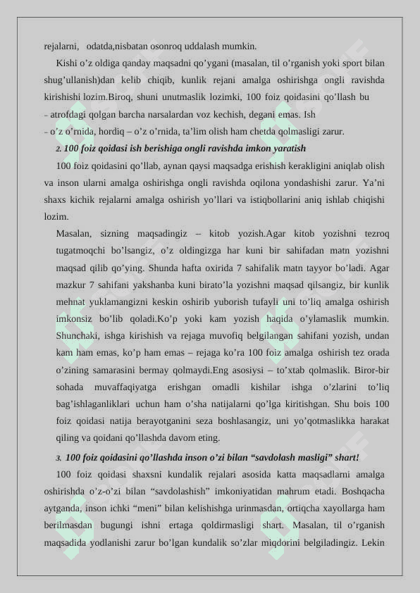 Maqsadni shakllantirishda Smarter texnologiyasi talablari. Maqsadga erishishda 8