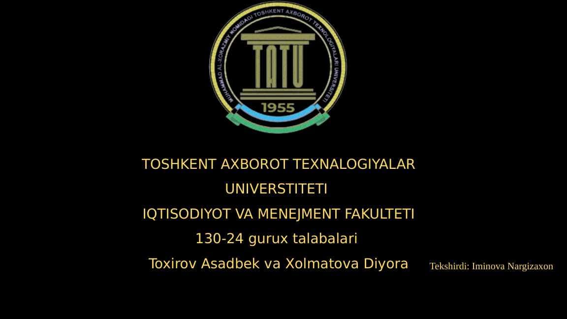 Iqtisodiyot nazaryasi fanidan Kichik va o'rta bizneslarning moliyaviy muammolari va ularni bartaraf etish yo'llari