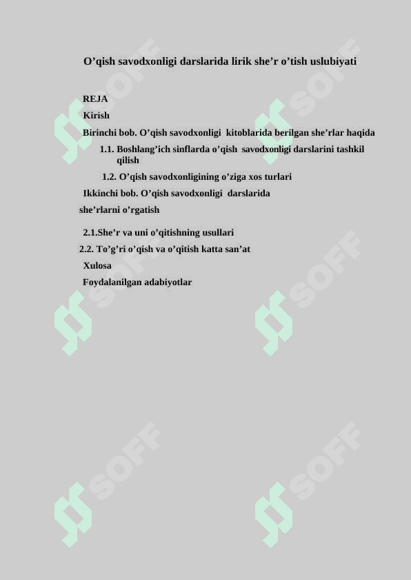 O’qish savodxonligi darslarida lirik she’r o’tish uslubiyati 2
