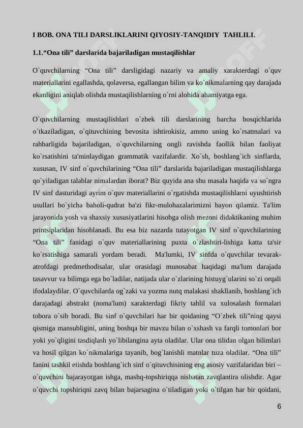 ONA TILI DARSLIKLARINI QIYOSIY-TANQIDIY  TAHLILI 6