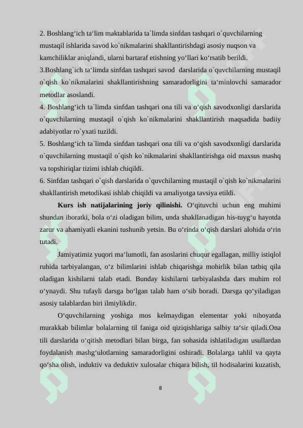 Savod oʻrgatish darslarida oʻquvchilarning mustaqil ishlarini tashkil etish 7