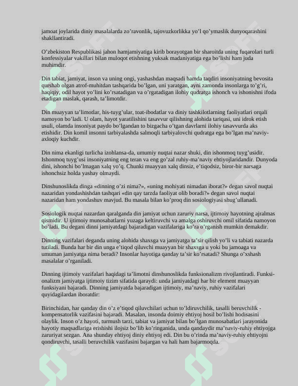 Dinshunoslik fanining predmeti, maqsad va vazifalari 2