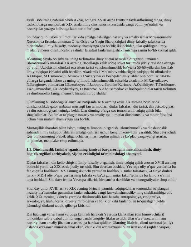 Dinshunoslik fanining predmeti, maqsad va vazifalari 8