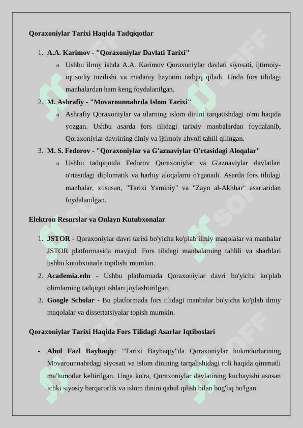 Qoraxoniylar     tarixiga     doir     fors     tilidagi     manbalar bibliografiyasini tuzish 3