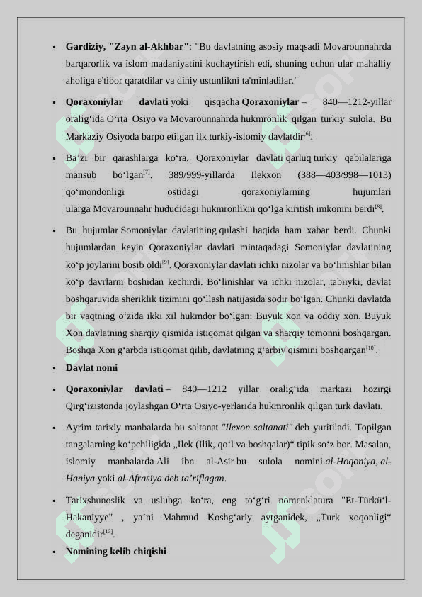 Qoraxoniylar     tarixiga     doir     fors     tilidagi     manbalar bibliografiyasini tuzish 4