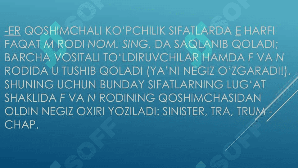 Sifat. Sifatning grammatik kategoriyalari. 4