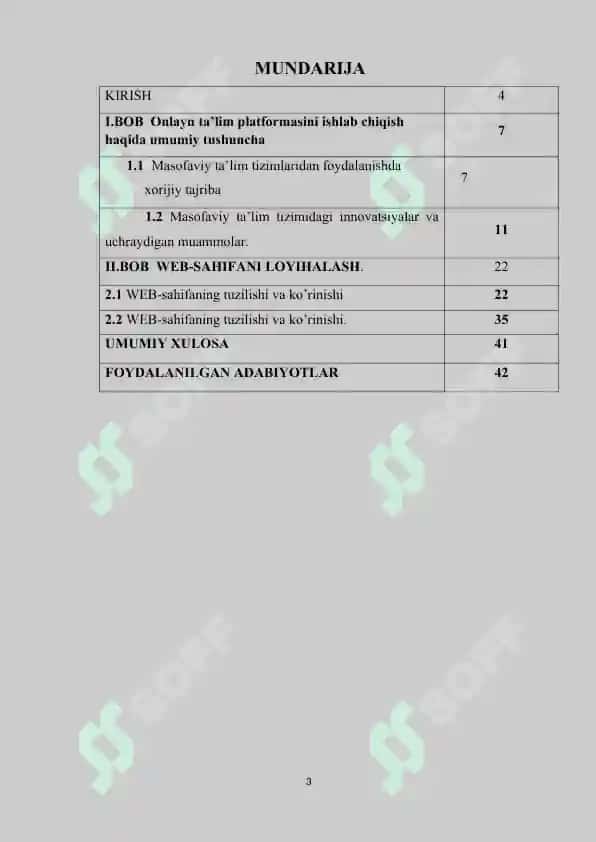 Onlayn ta’lim platformasini ishlab chiqish loyha ishi 3