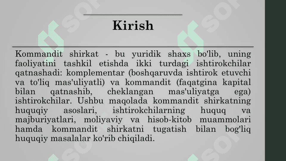 Kommandit shirkat fuqarolik huquqiy muammolari. Pdf 3