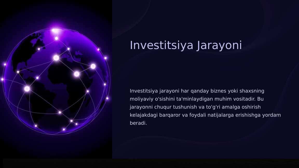 Investitsiya Jarayoni 1