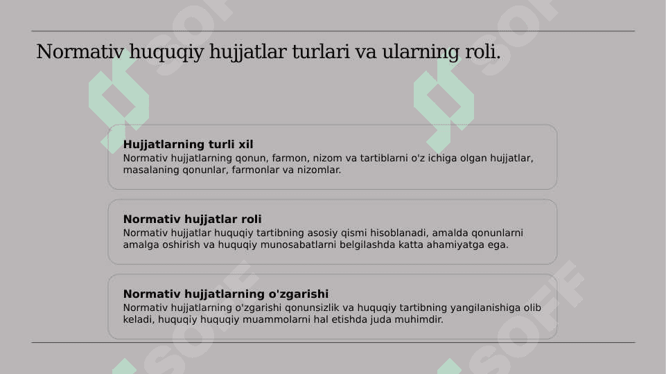 Normativ huquqiy hujjatlarning konstitutsiyaviy hujjatlarga muvofiqligi 3