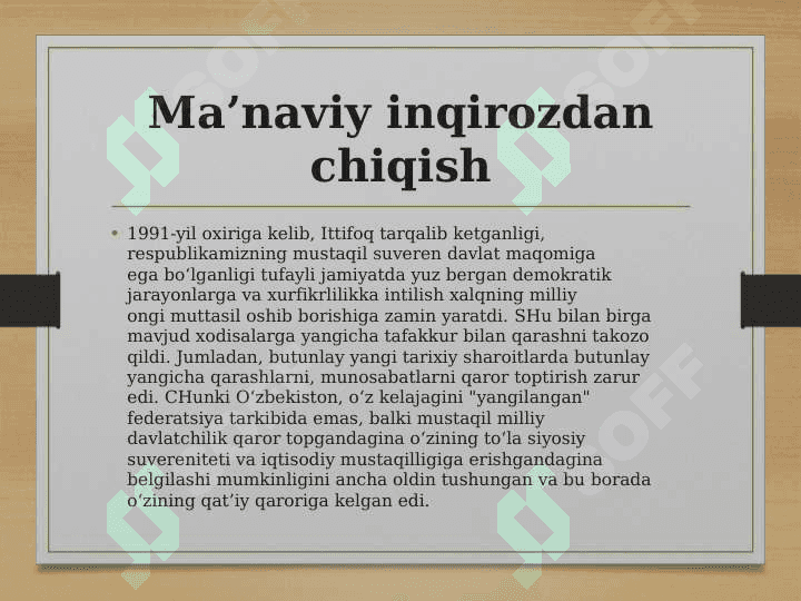 Mustaqillik yillarida ma'naviy va ma'rifiy hayot 3
