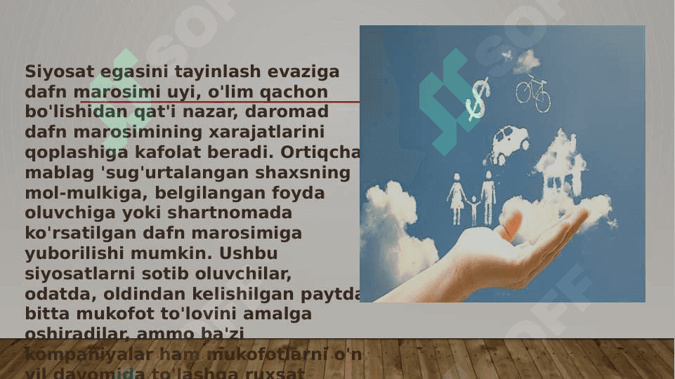 Hayot sug’urtasi bo’yicha asosiy sug’urta polislari. 4