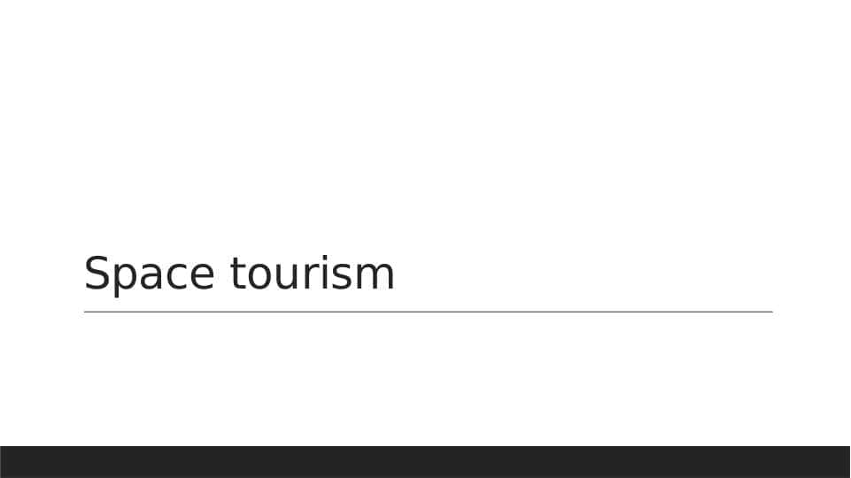 Space tourism