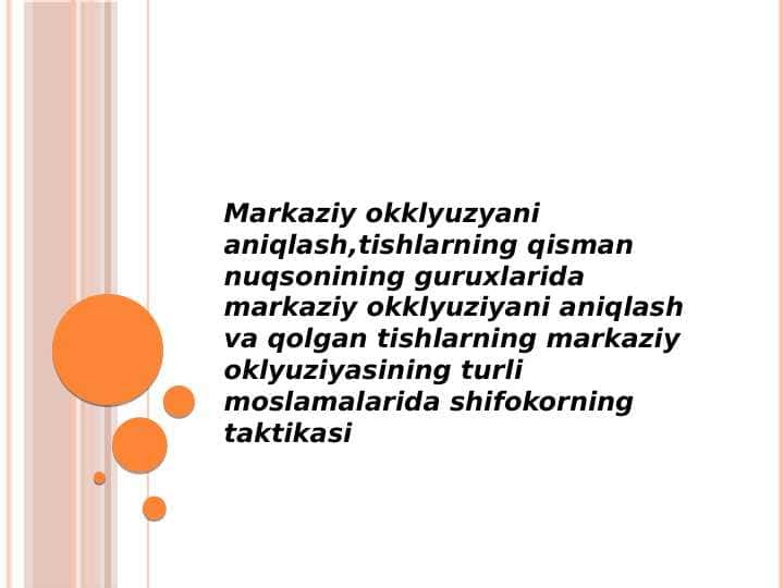 Markaziy okklyuziyani aniqlash