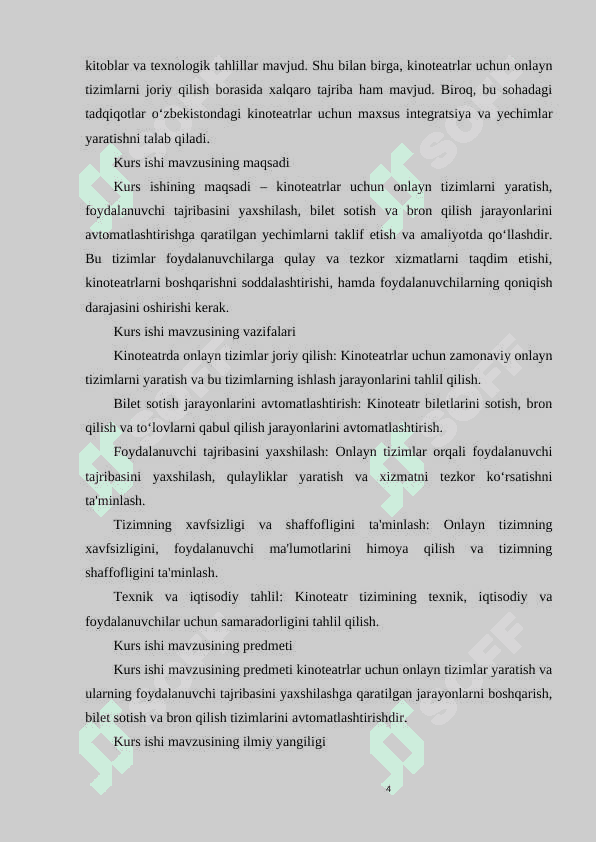 KINOTEATR UCHUN JOY BAND QILISH VA  BILET SOTIB OLISH TIZIMINING NAZARIY ASOSLARI 4