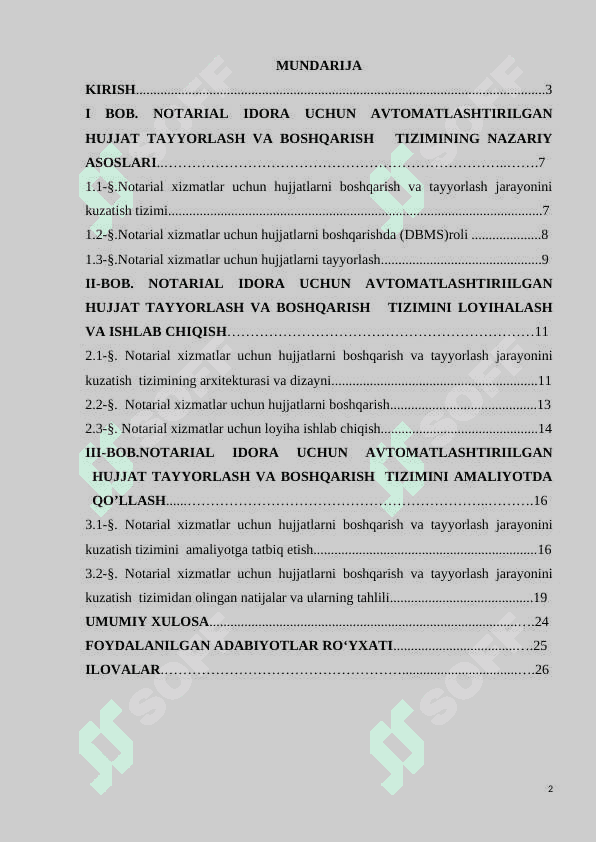 NOTARIAL IDORA UCHUN AVTOMATLASHTIRILGAN HUJJAT TAYYORLASH VA BOSHQARISH   TIZIMINING NAZARIY ASOSLARI 2