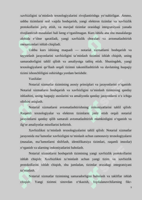 NOTARIAL IDORA UCHUN AVTOMATLASHTIRILGAN HUJJAT TAYYORLASH VA BOSHQARISH   TIZIMINING NAZARIY ASOSLARI 5