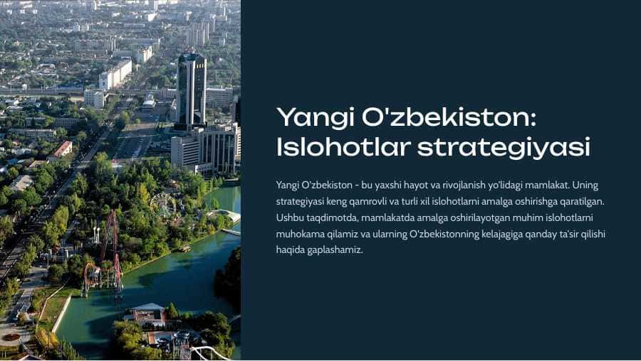 Yangi O'zbekistonda amalga oshirilayotgan islohotlar 1