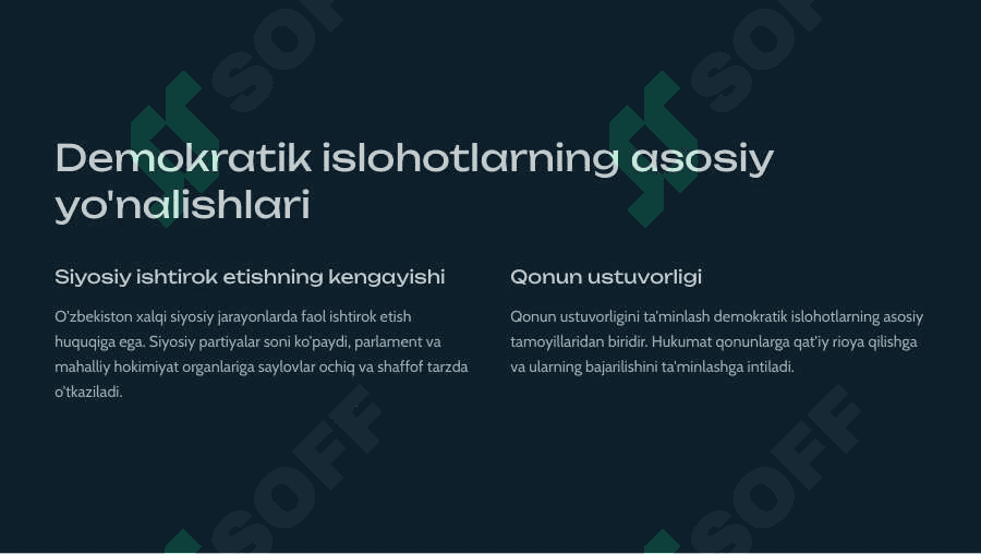 Yangi O'zbekistonda amalga oshirilayotgan islohotlar 2