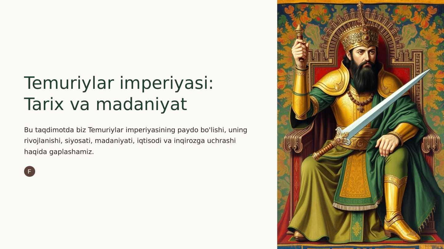 Temuriylar imperiyasi tarixi va madaniyati 1