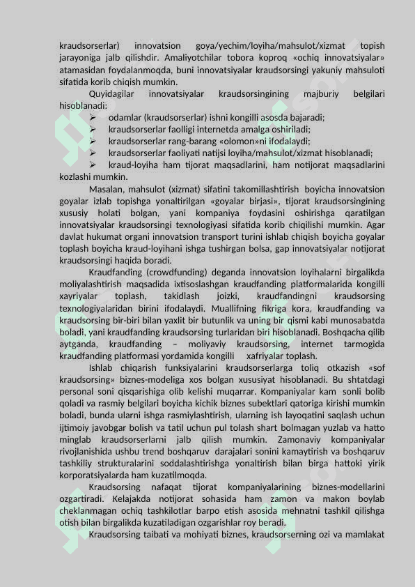 MAVZU RAQAMLI BIZNESDA KRAUDSORSING VA KRAUDFANDINGNING YANGI IMKONIYATLARI 4