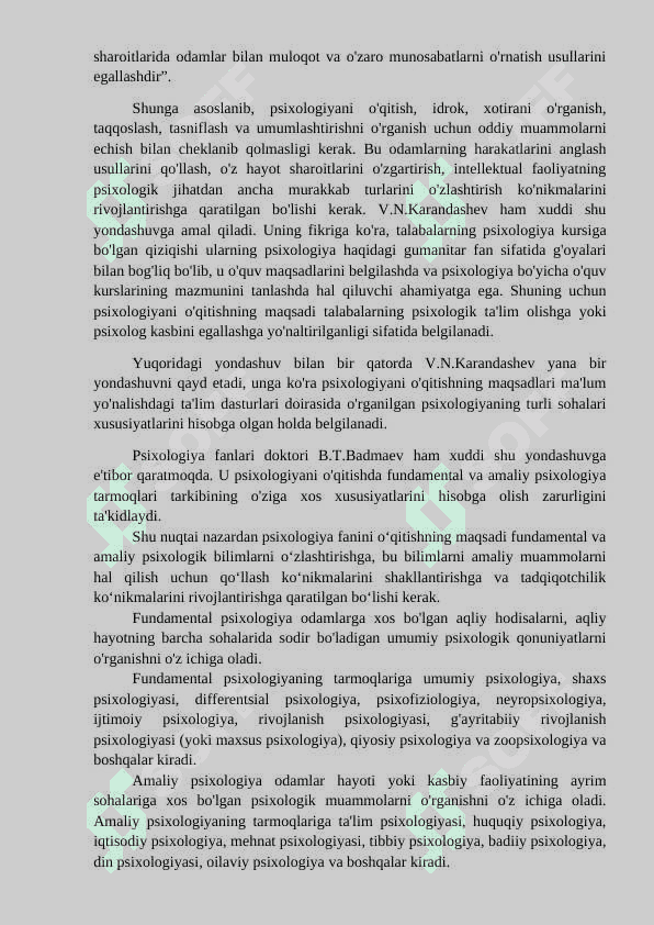 Psixologiya fanlarini o‘qitish metodikasining predmeti, maqsad va vazifalari 3