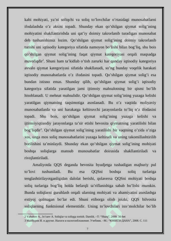 O‘ZBEKISTON RESPUBLIKASI HUDUDIGA IMPORT QILINADIGAN TOVARLAR,ISHLARXIZMATLARGA  QO'SHILGAN QIYMAT SOLIG'INI HISOBLASH VA   TO'LASH TARTIBLARI. 6