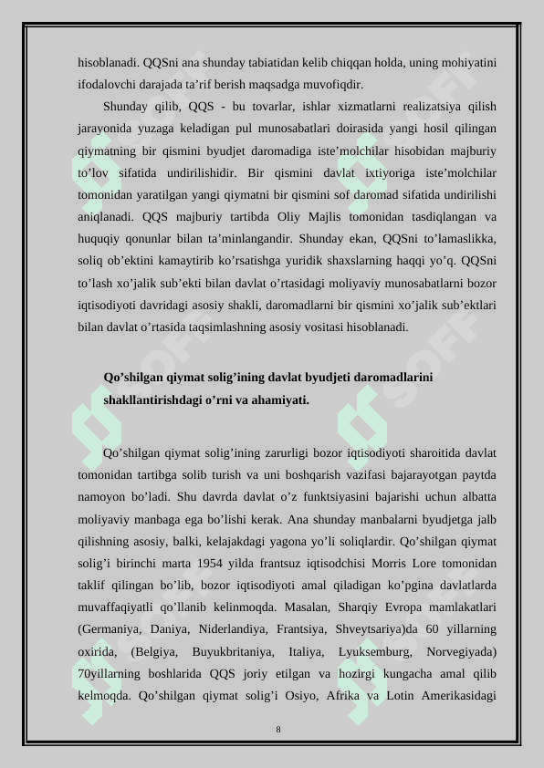 O‘ZBEKISTON RESPUBLIKASI HUDUDIGA IMPORT QILINADIGAN TOVARLAR,ISHLARXIZMATLARGA  QO'SHILGAN QIYMAT SOLIG'INI HISOBLASH VA   TO'LASH TARTIBLARI. 7