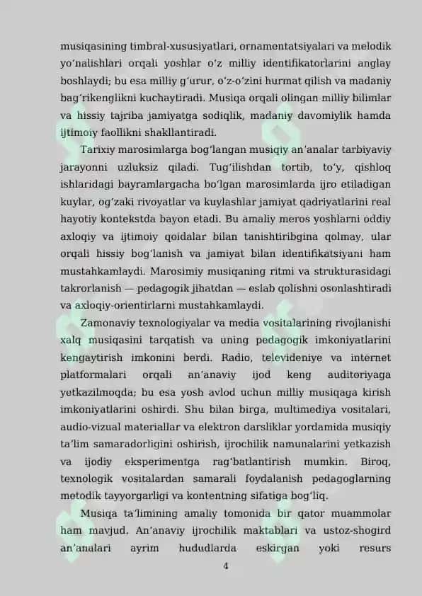 O‘zbek  xalq milliy musiqa ijodi yoshlarni  ma’naviy tarbiyasida muhim omildir 4