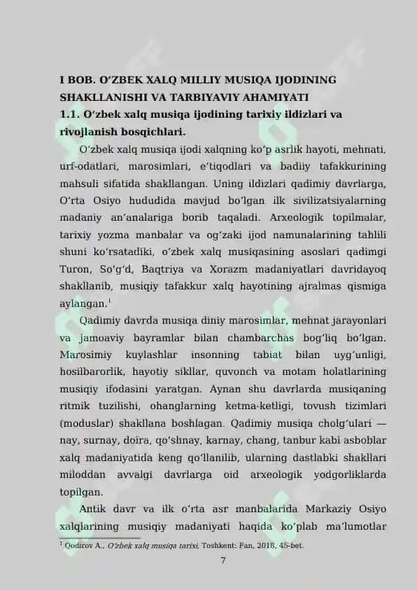 O‘zbek  xalq milliy musiqa ijodi yoshlarni  ma’naviy tarbiyasida muhim omildir 7