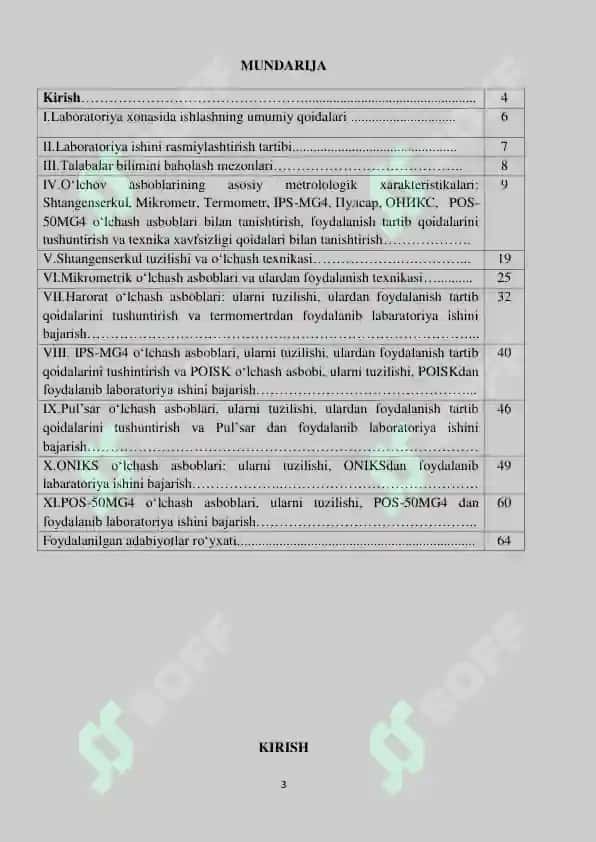 Metrologiya standartlashtirish va sertifikatlashtirish fanidan laboratoriya uslubiy qo'llanma 3