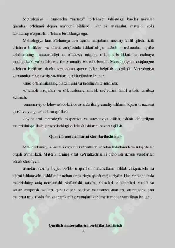 Metrologiya standartlashtirish va sertifikatlashtirish fanidan laboratoriya uslubiy qo'llanma 5