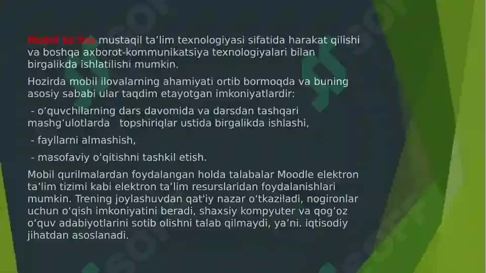 Mobilta’lim(m-learning) va uning afzalliklari 3