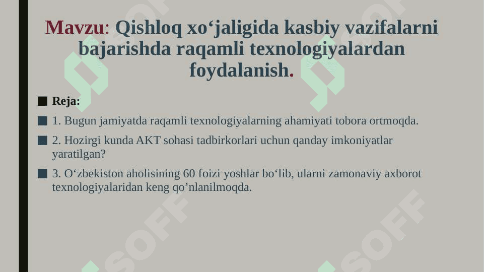 Qishloq xo‘jaligida kasbiy vazifalarni bajarishda raqamli texnologiyalardan foydalanish 2